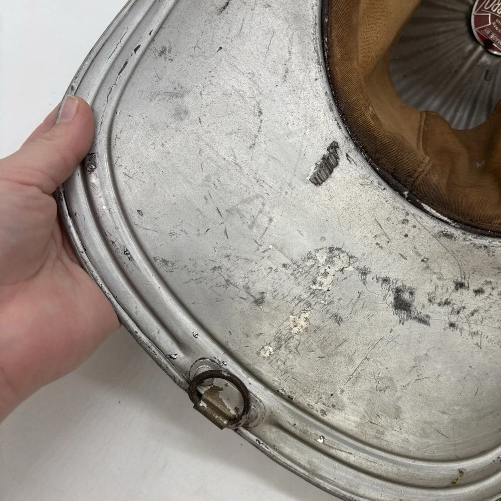 Vintage Firefighter Helmet Cairns & Brother Chief Fire Helmet #1 Metal Silver